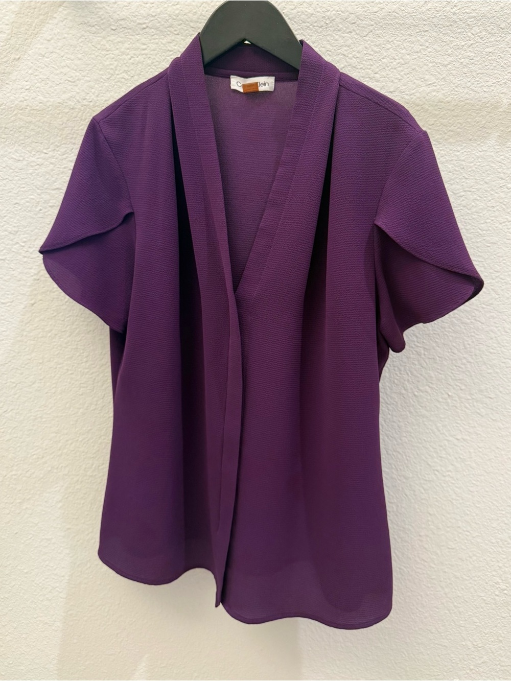 Calvin Klein Deep Purple Short-Sleeve Blouse